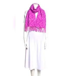 Fendi FF Print Woven Cashmere Fringe Scarf in like new condition 💞